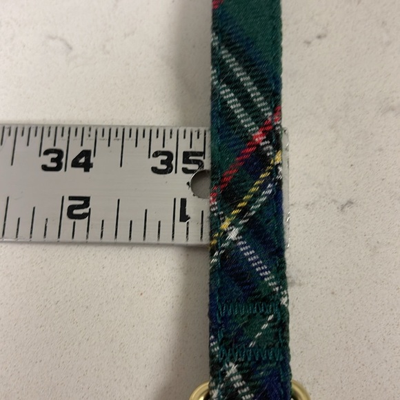 Holly Jolly Green Plaid Flannel Dog Collar Gold-tone Hardware Small-Medium - Picture 10 of 16